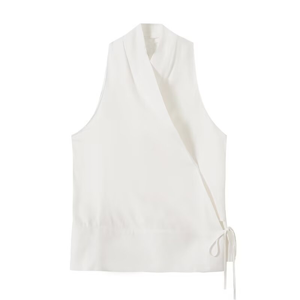 Women's lace up decorative sleeveless top