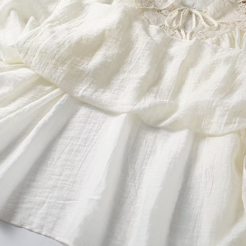 Women's casual hollow embroidery cover shirt