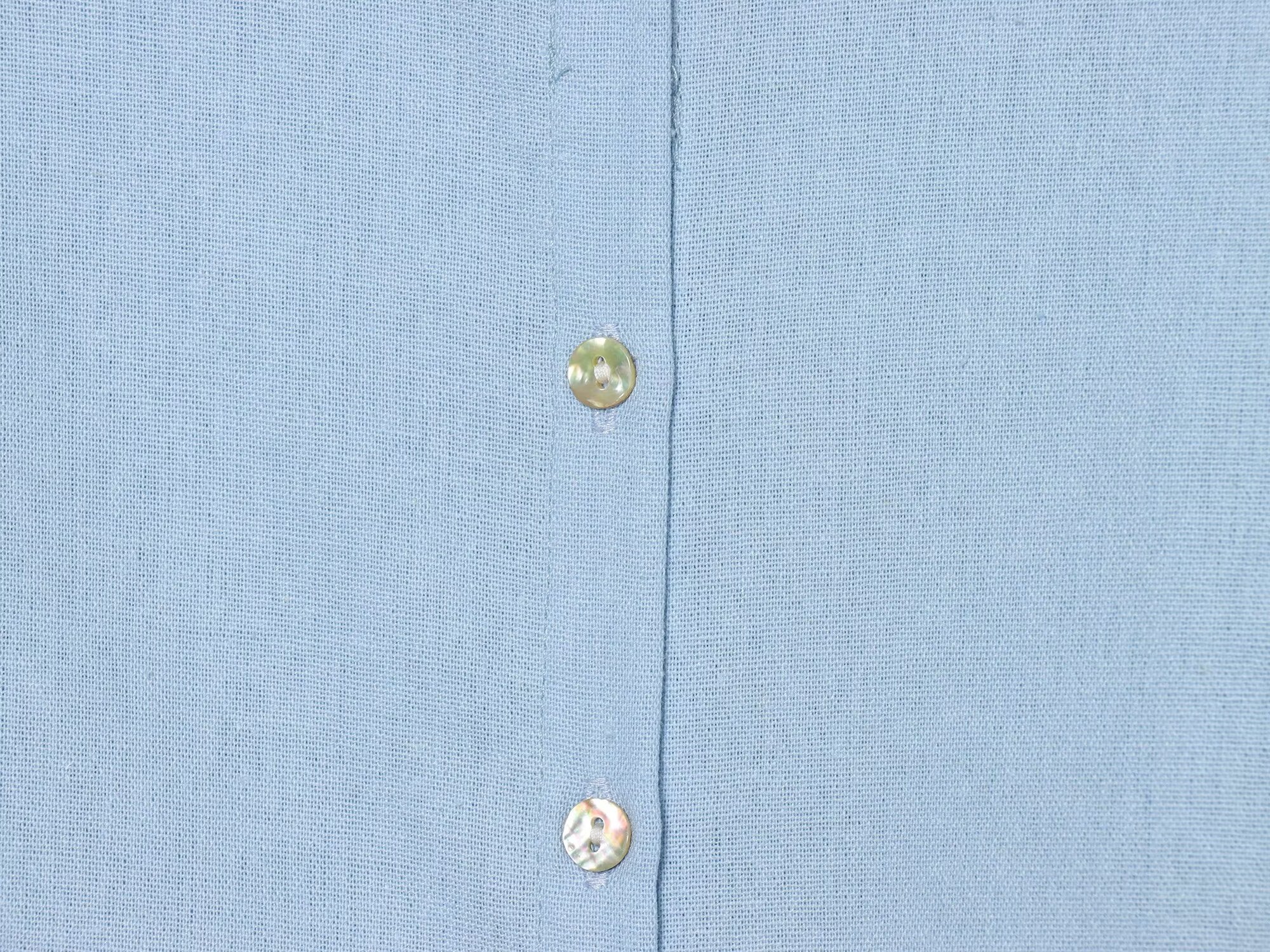 Women's linen blended bubble sleeve shirt