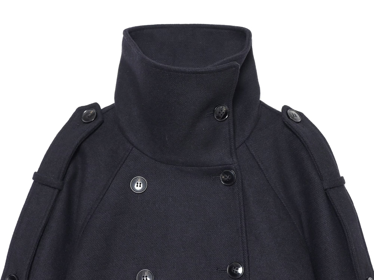 Women's thick double breasted chimney collar Coat
