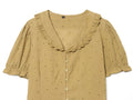 Women's short embroidered lapel shirt