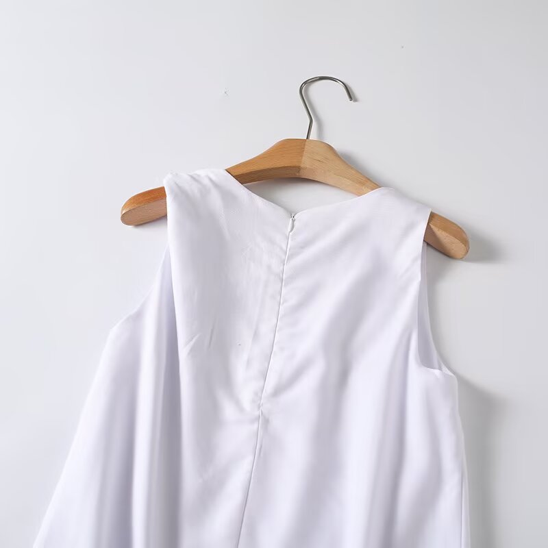 2026 Women's sleeveless linen blend pleated dress