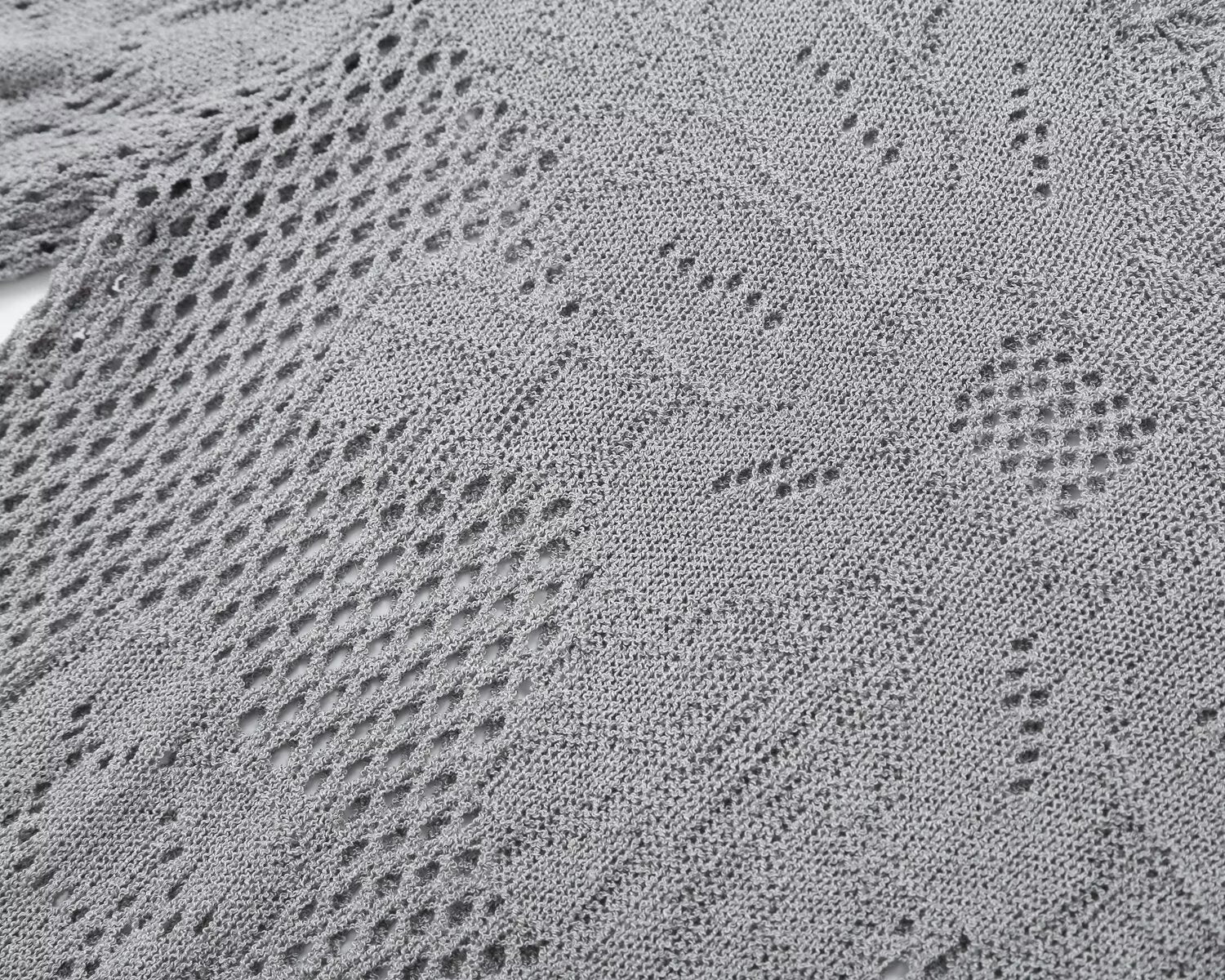 Women's round neck hollow knitted sweater