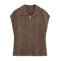 Women's sleeveless ribbed knitted vest