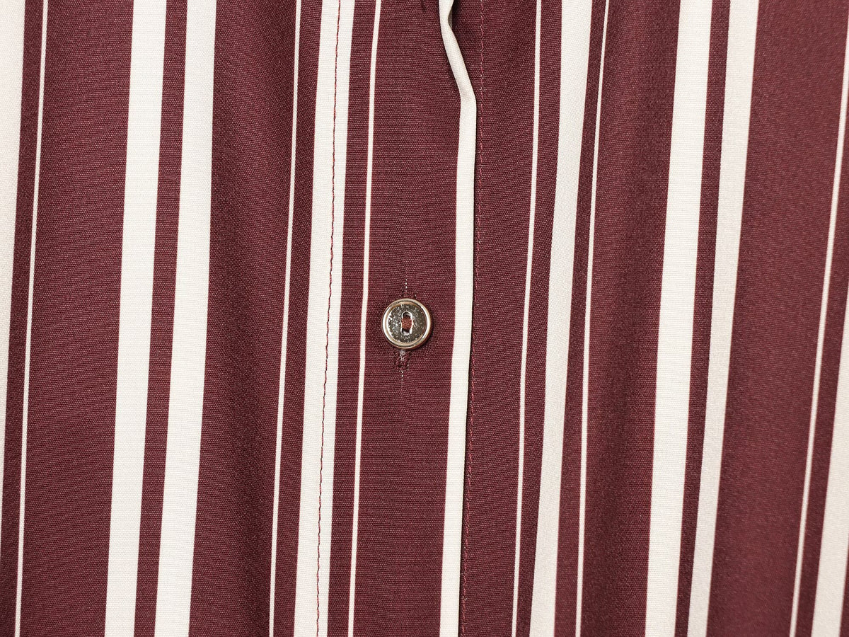 Women's with belt striped shirt style MIDI dress