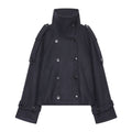 Women's thick double breasted chimney collar Coat