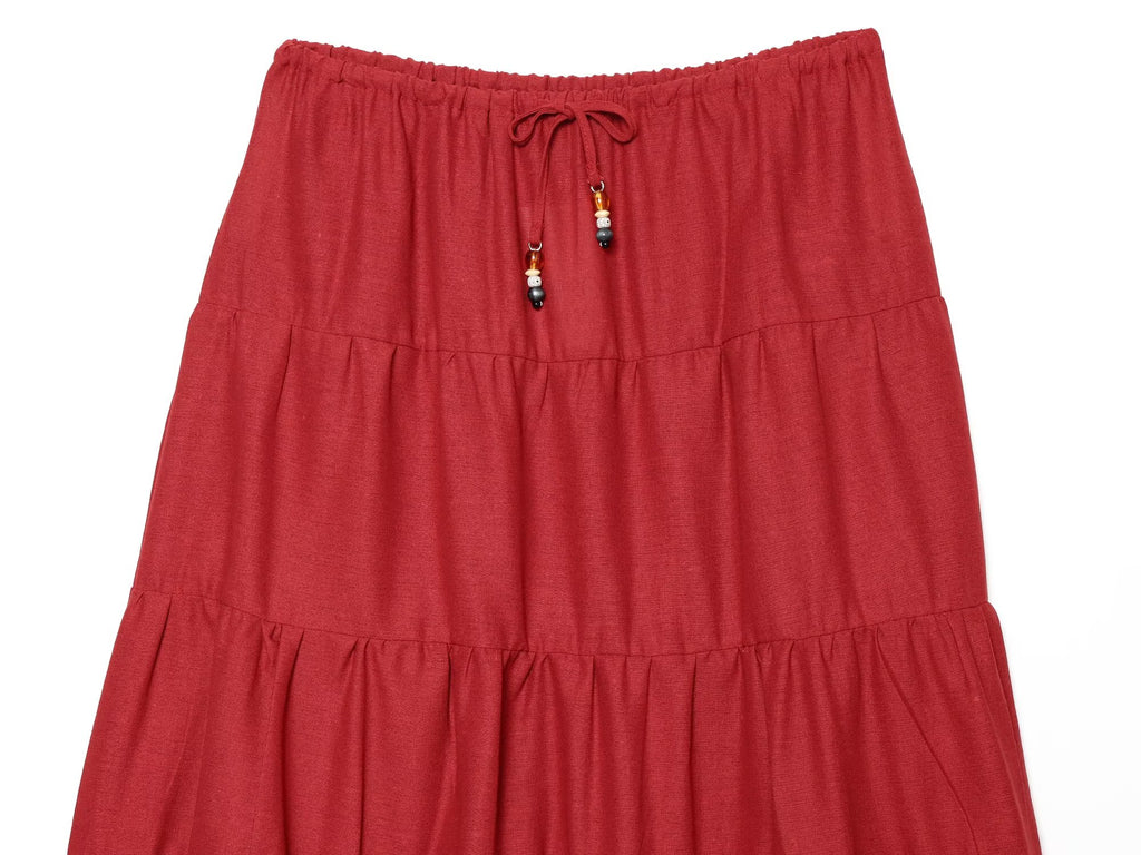 suit Women's 2 pieces linen blend halter neck top+Skirts