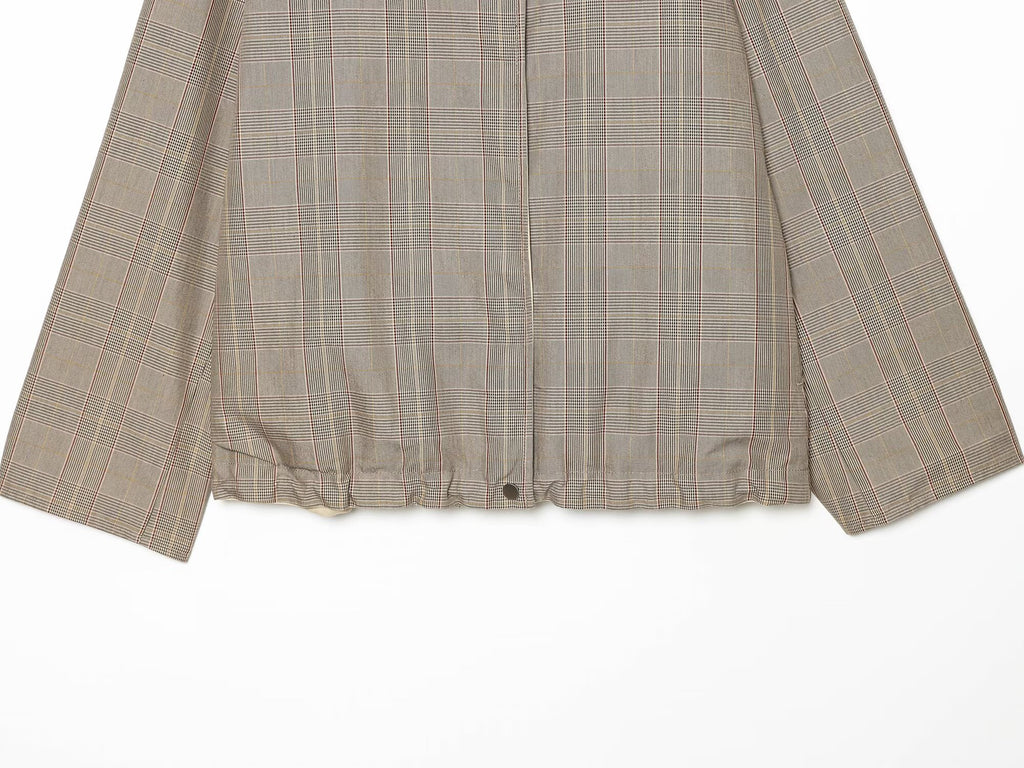 Women's double-sided wear short plaid windbreaker Coat