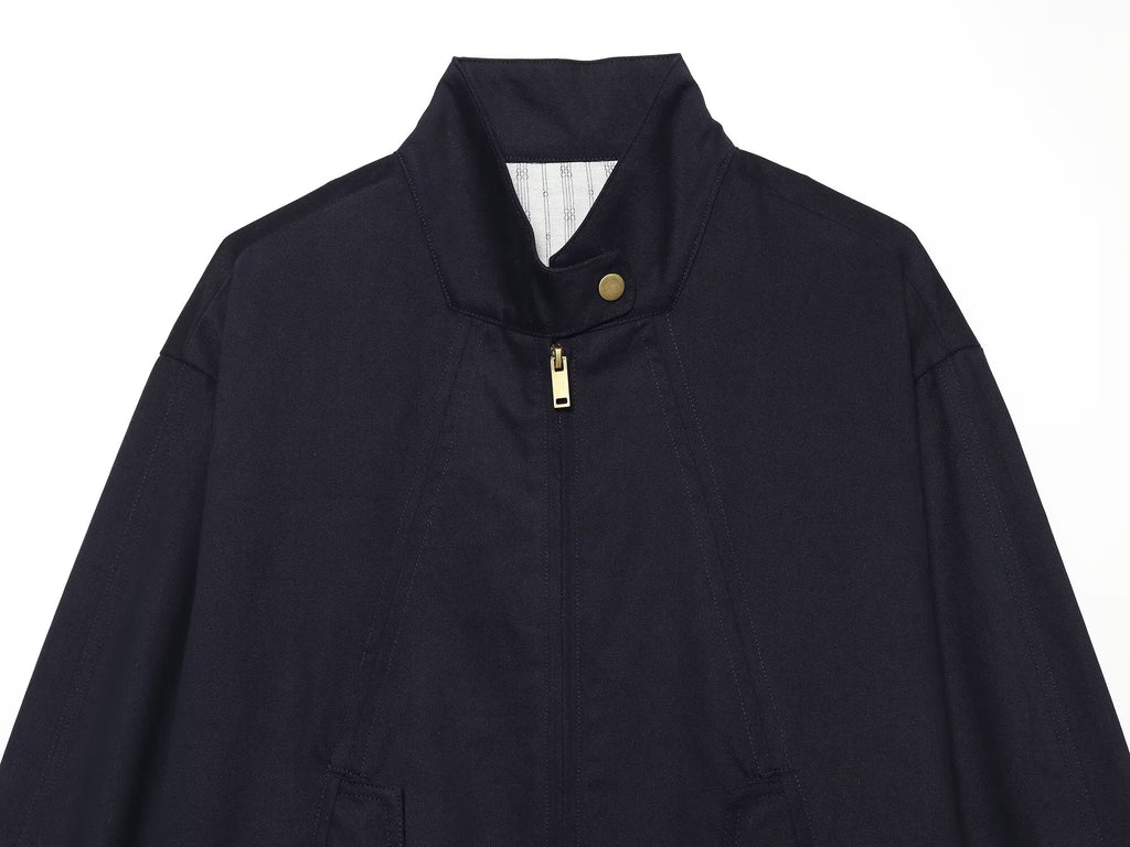 Women's casual patchwork retro stand collar jacket