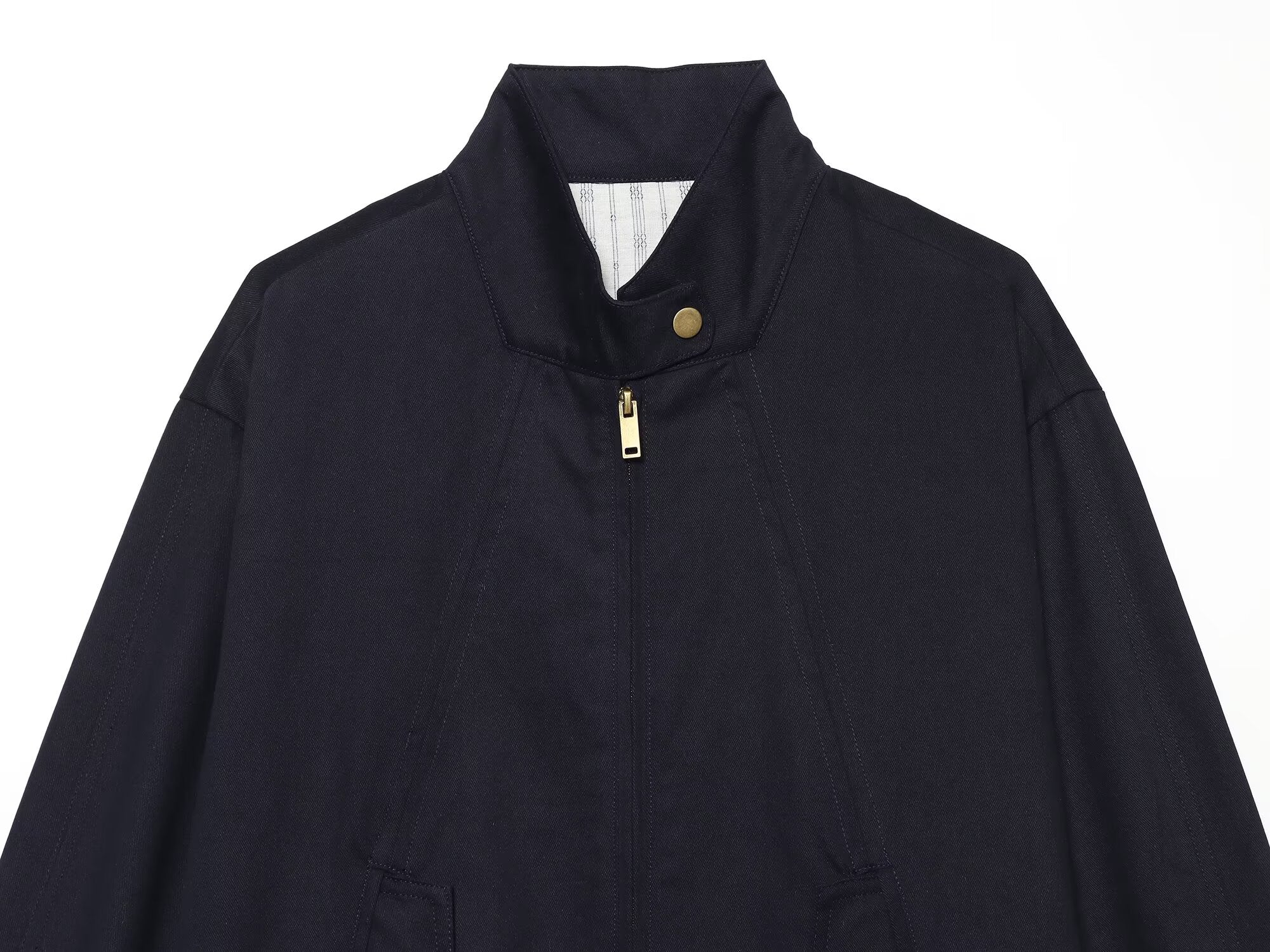 Women's casual patchwork retro stand collar jacket