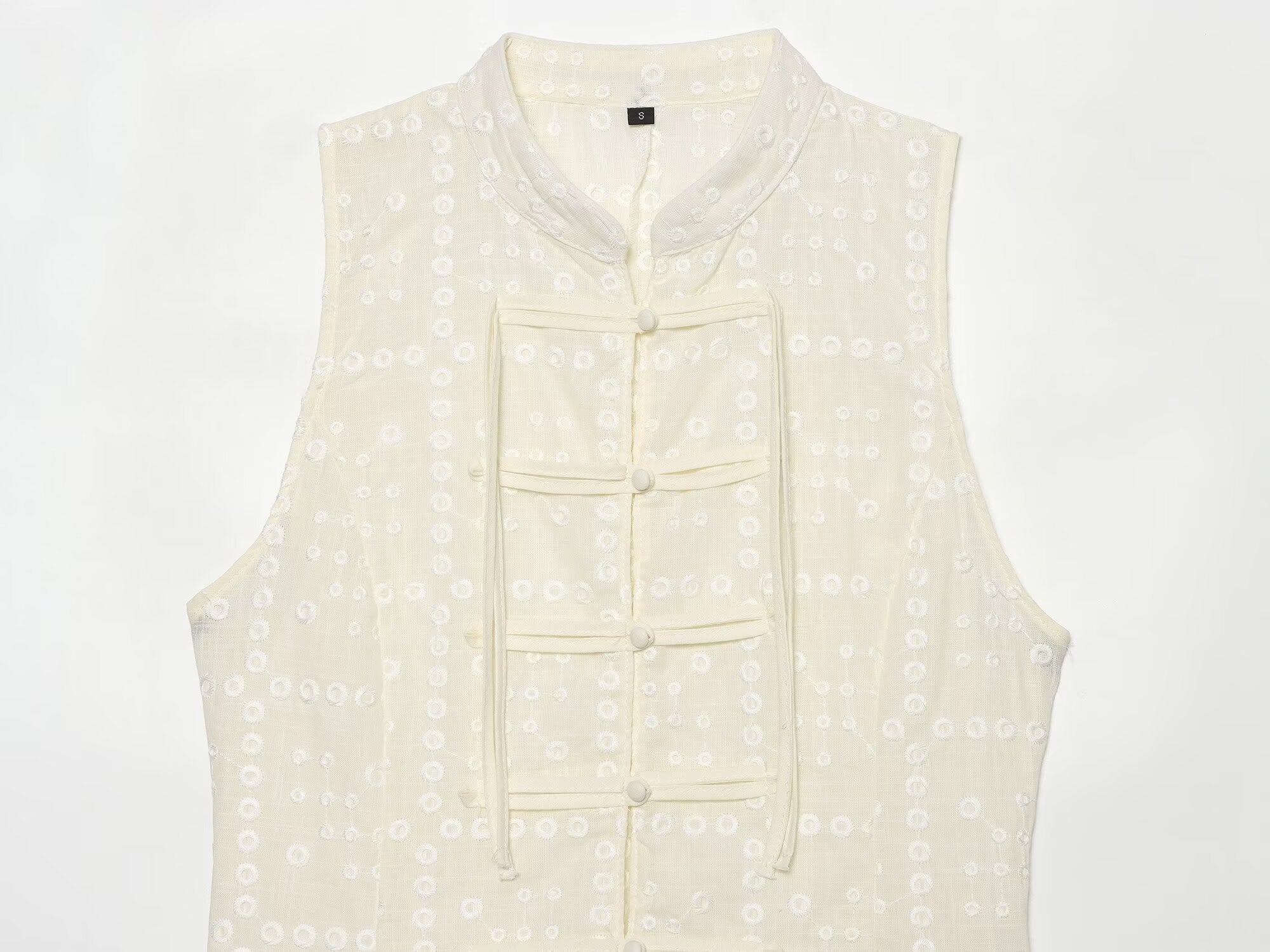 Women's slim Hollow Embroidered Top