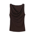 Women's New Fashion Sleeveless Swinging Neck T-shirt Top