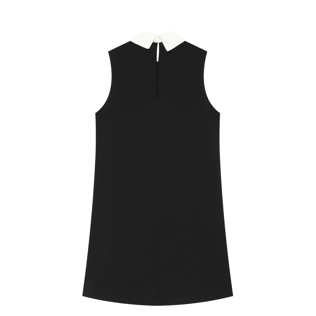 Women's rope knot buckle splicing lapel mini dress