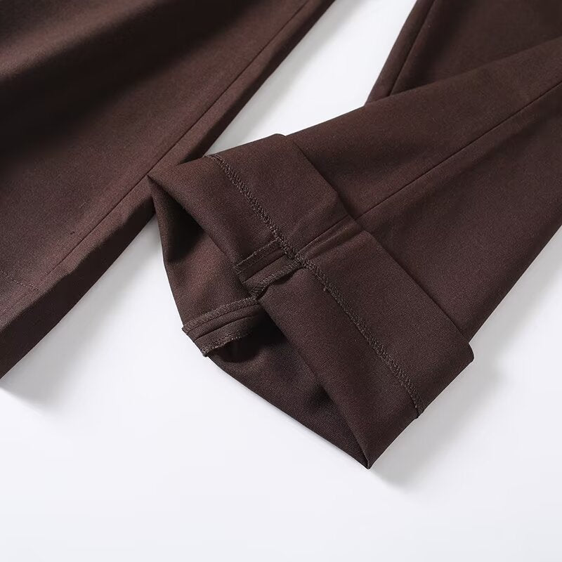 Women's slim versatile linen blend straight pants