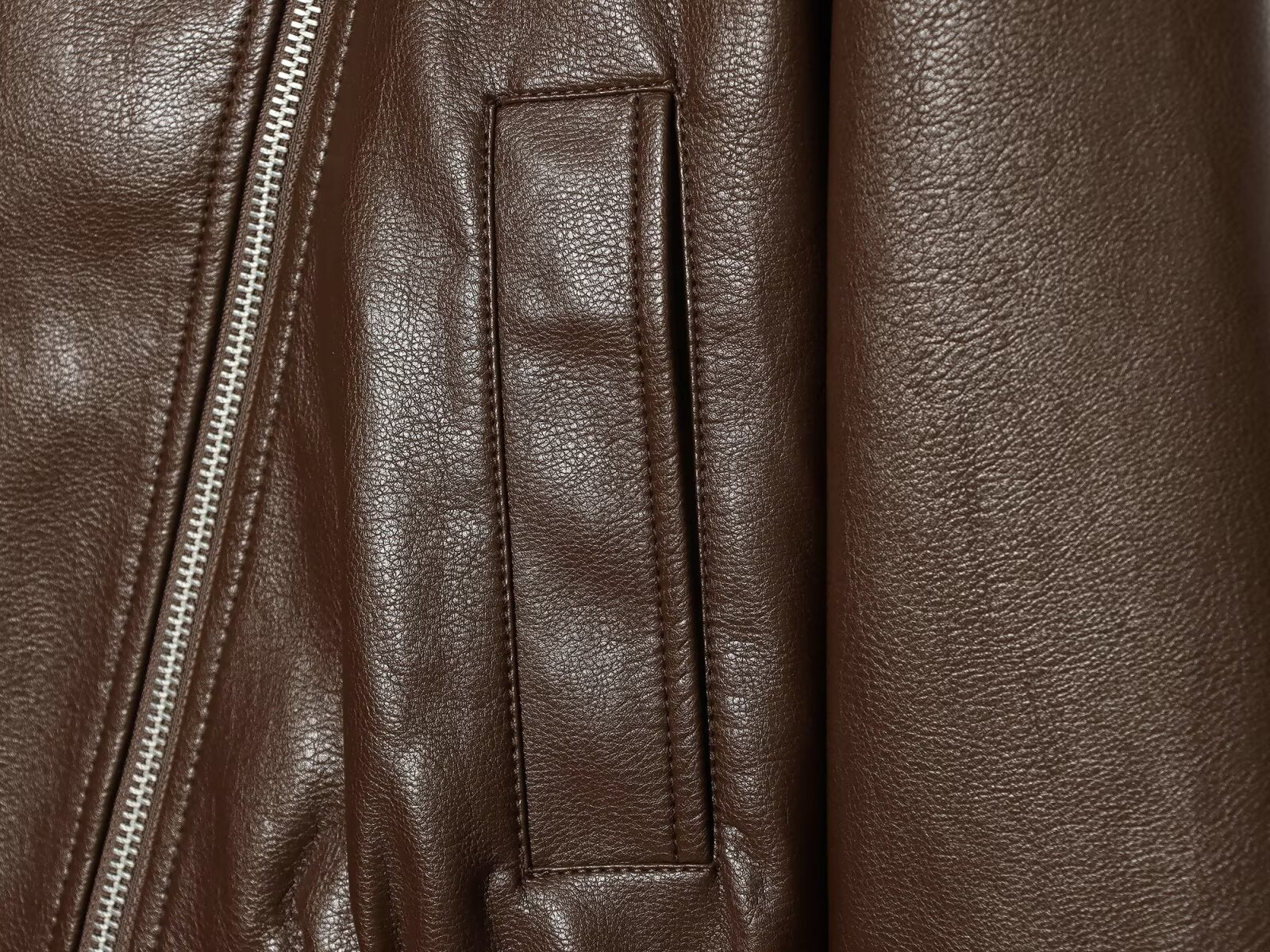 Women's large lapel imitation leather jacket Coat