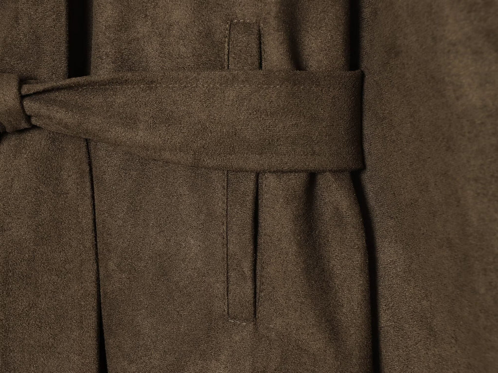 Women's with belt suede texture effect Coat