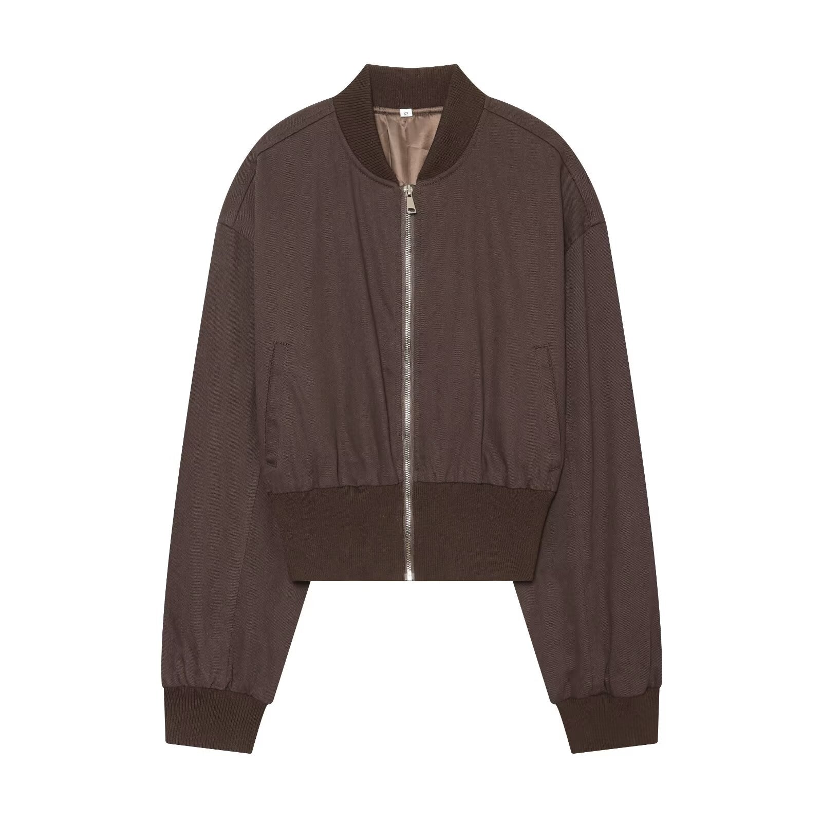 Women's short standing collar pilot jacket