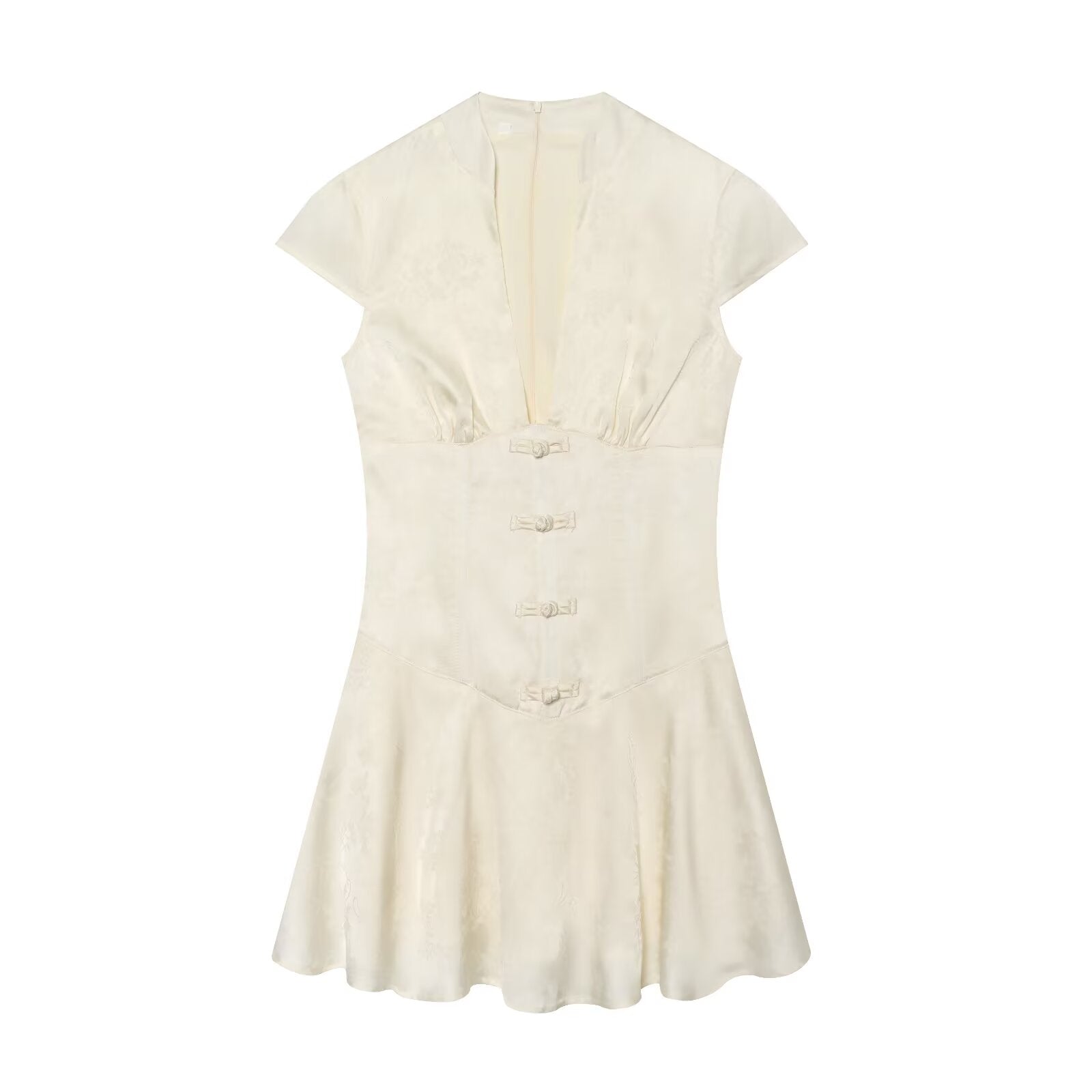 Women's jacquard satin texture mini dress