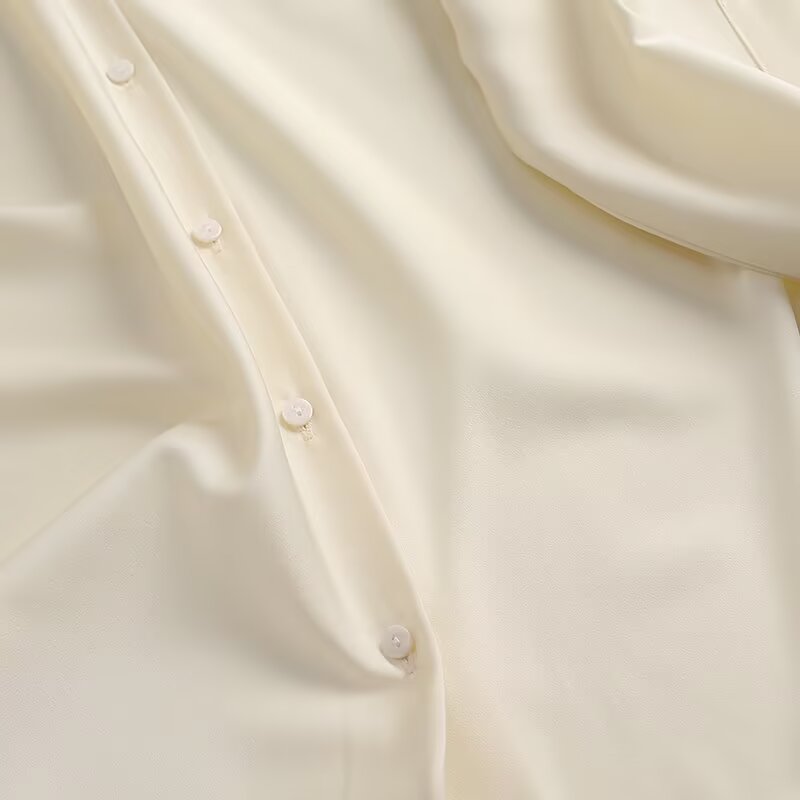 Women's comfortable casual drape satin shirt