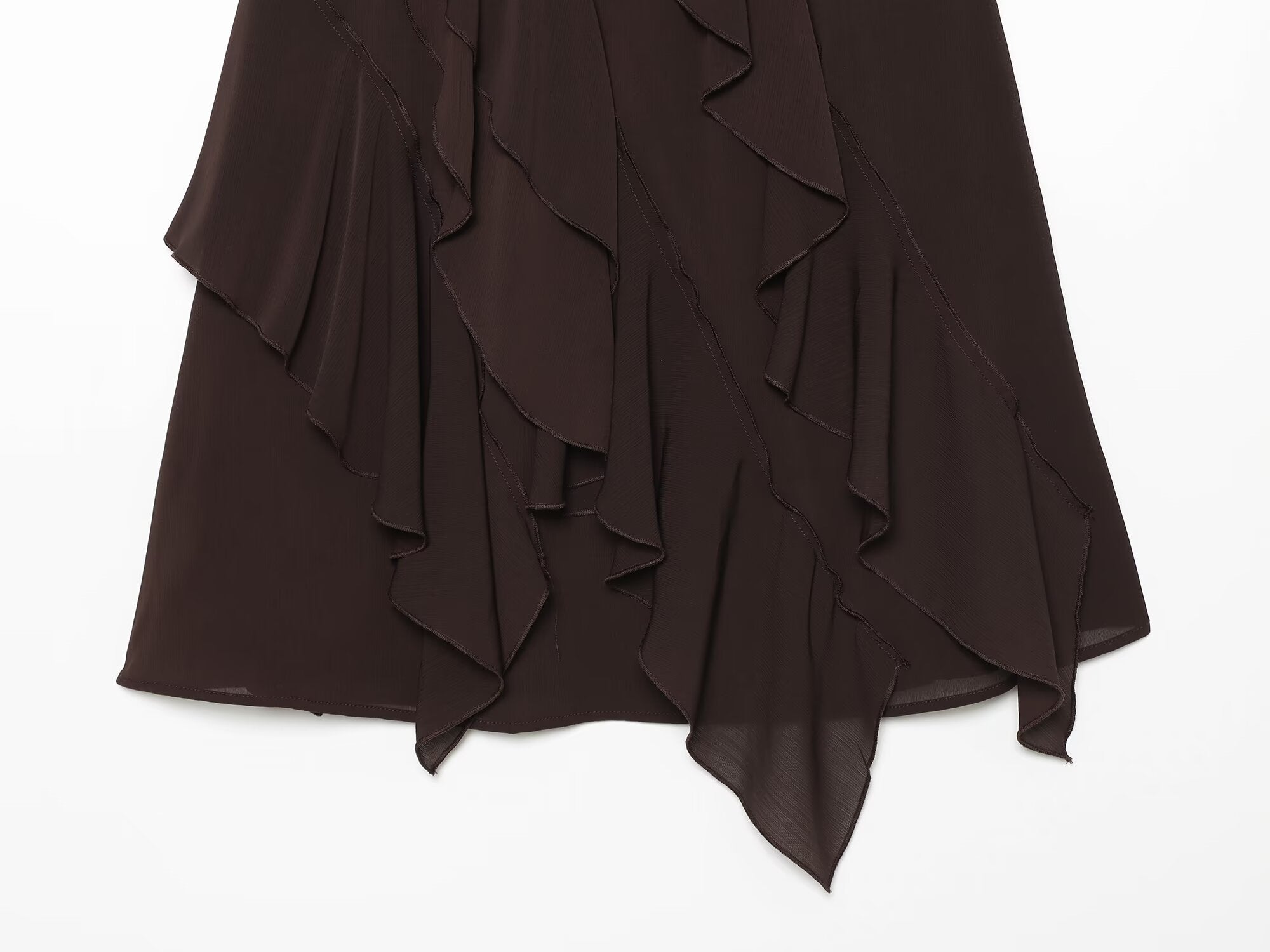 Women's ruffled draped Midi skirt