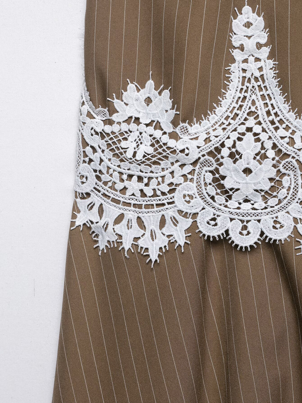 Women's lace patchwork suspender MIDI dress
